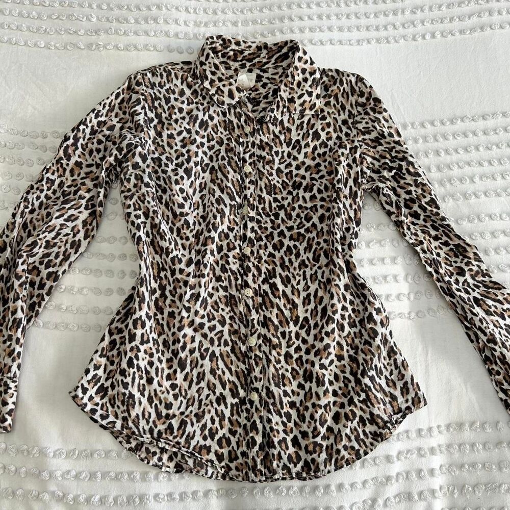 J.Crew Leopard Print Button-Up Shirt – Size Small